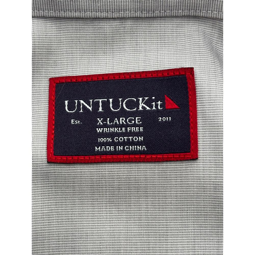 UnTuckit Men's Rubican WF Gray XL Wrinkle Free 100% Cotton Button Up - Picture 2 of 10